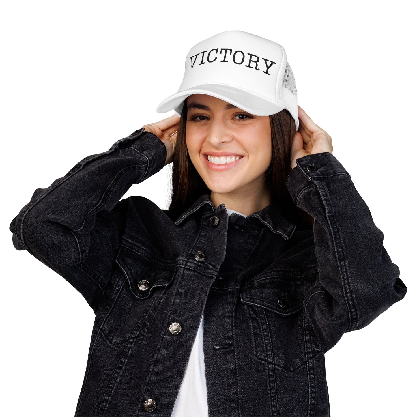 Victory Foam Trucker Hat, Embroidered Cap, Unisex Hat, Outdoor Accessories, Gift for Sports Lovers, Casual Style Hat