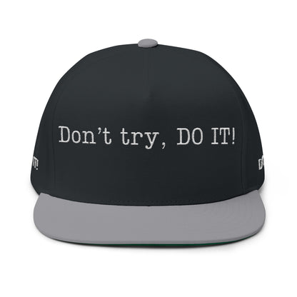 Inspirational Flat Bill Cap - Motivational Hat for Daily Goals, Unisex Cap for Gifting, Adjustable Snapback