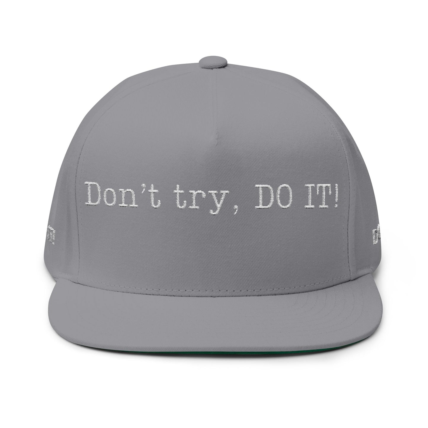 Inspirational Flat Bill Cap - Motivational Hat for Daily Goals, Unisex Cap for Gifting, Adjustable Snapback