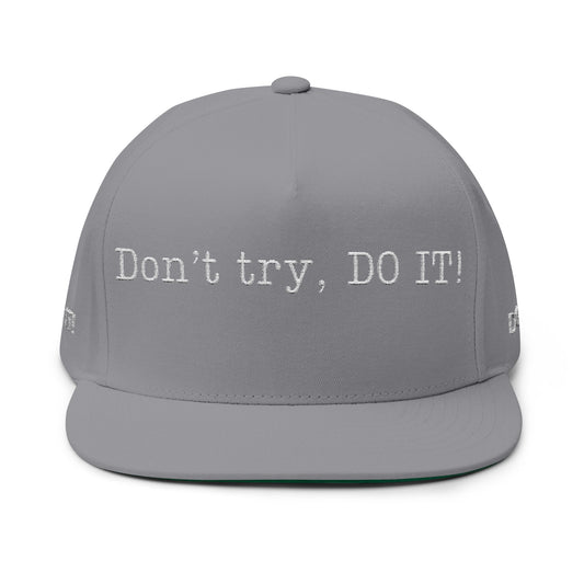 Inspirational Flat Bill Cap - Motivational Hat for Daily Goals, Unisex Cap for Gifting, Adjustable Snapback