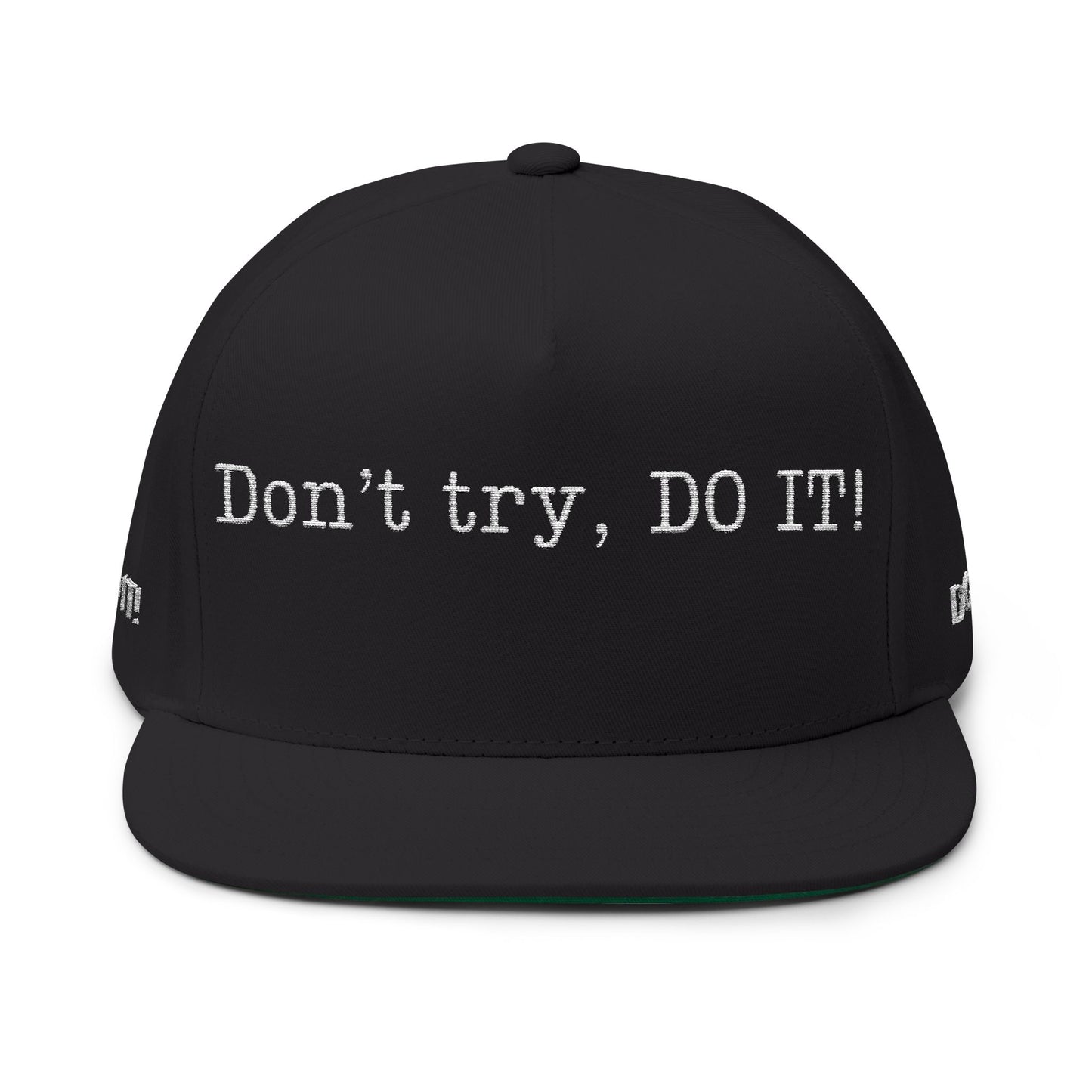Inspirational Flat Bill Cap - Motivational Hat for Daily Goals, Unisex Cap for Gifting, Adjustable Snapback