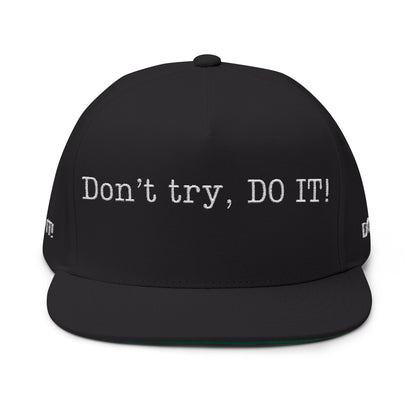 Inspirational Flat Bill Cap - Motivational Hat for Daily Goals, Unisex Cap for Gifting, Adjustable Snapback